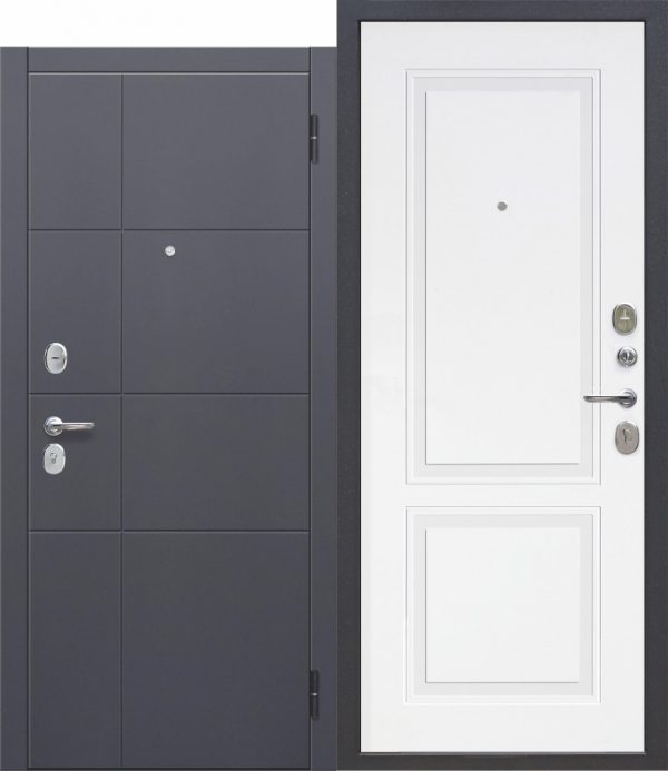 Дверь входная металлическая Гарда 2МДФ Белый софт