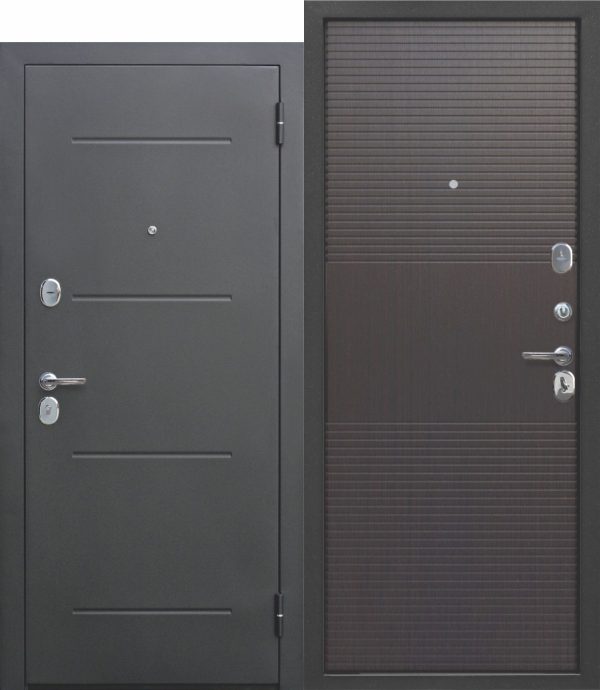 Дверь входная металлическая Гарда 7,5 см Серебро Темный кипарис