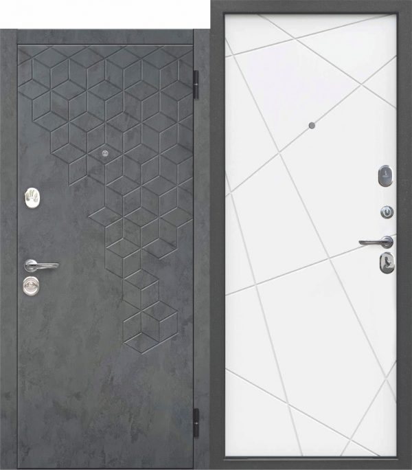 Дверь входная металлическая Феникс линии Велюр софт белый