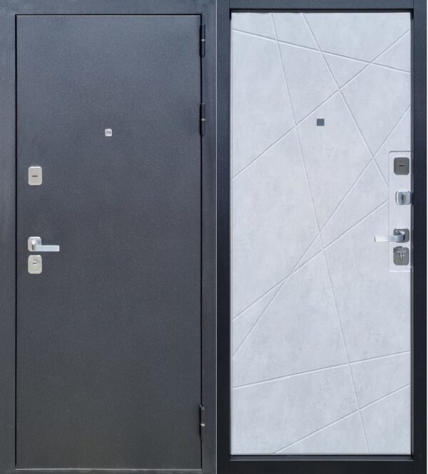 Дверь входная металлическая Талисман Скала белая бетон светлый